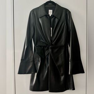 NWT Cinq à Sept Black Leather Dress, size 6